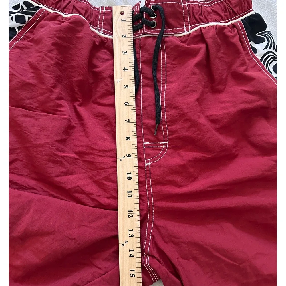 Mad Iguana Sportswear‎ youth XL Red Tribal Wave Board Shorts Cargo Swim Trunks
